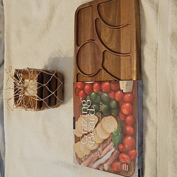 Artitect Other - NWT Bundle Architec The Grazing Board 100% Acacia Wood & 4 Piece Wooden Bowl Set